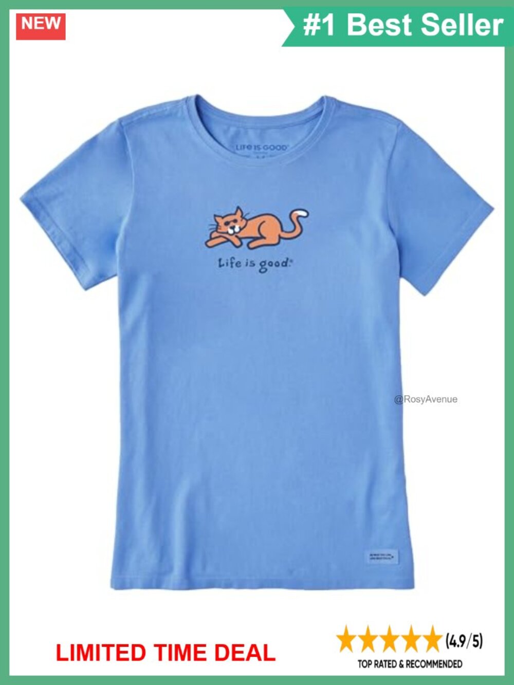 Life is Good Crusher Tee Short Sleeve Cotton Graphic T-Shirt Crew Neck Casual